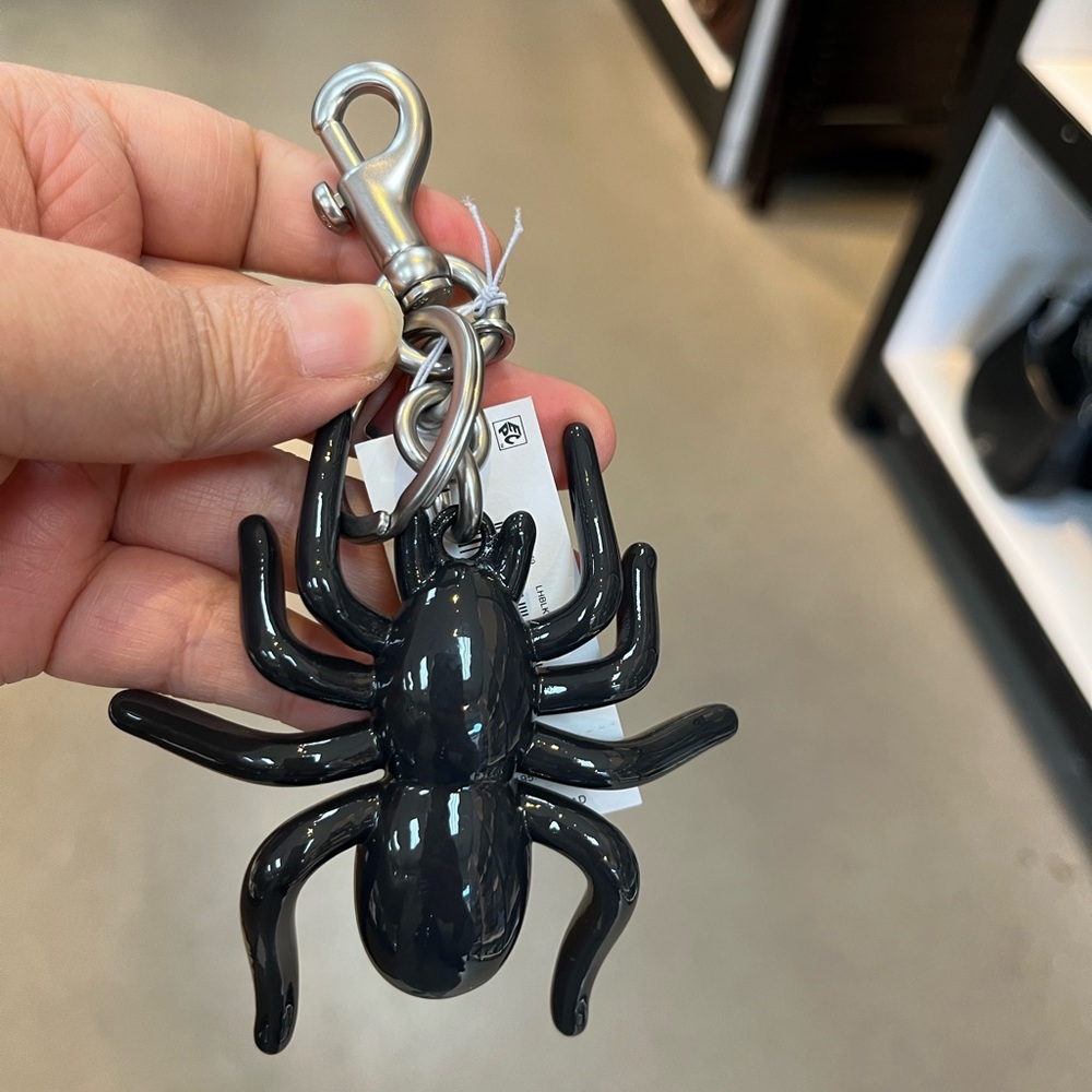 NWT Coach Spider Bag Charm Silver/Black CAX79 Holiday Gift With dust bag